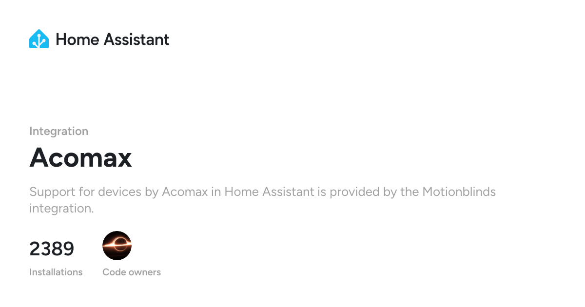 Acomax - Home Assistant