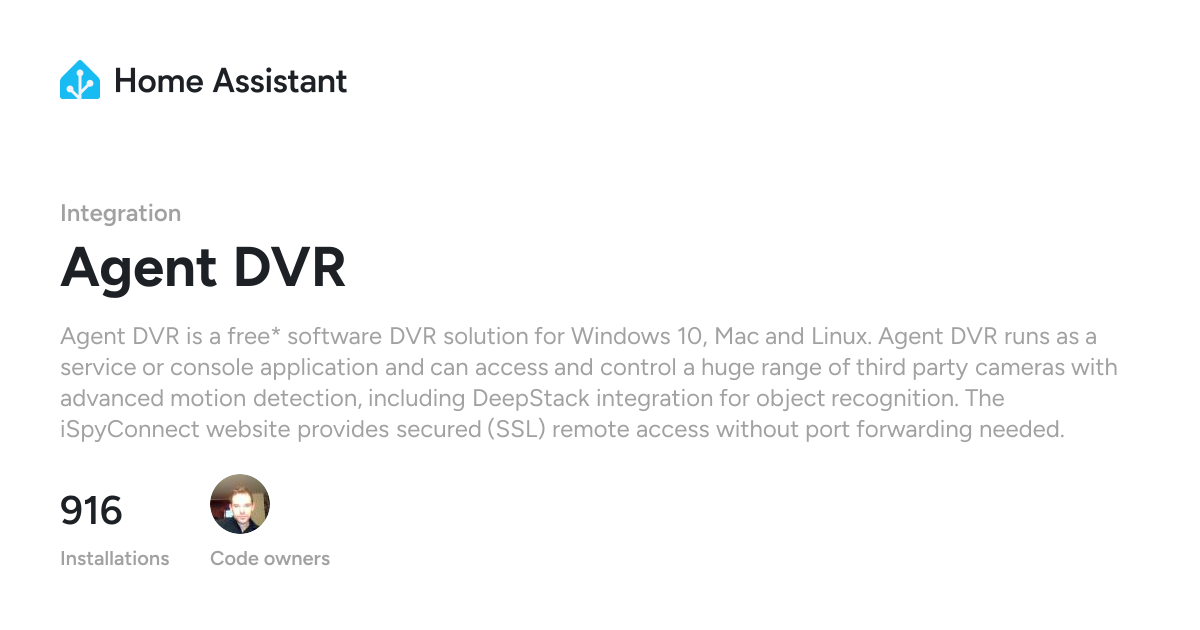 Agent DVR - Home Assistant