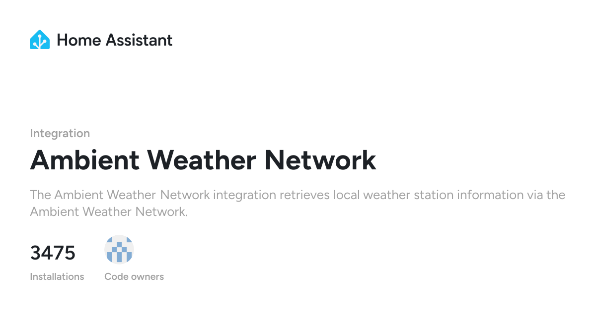 Ambient Weather Network - Home Assistant