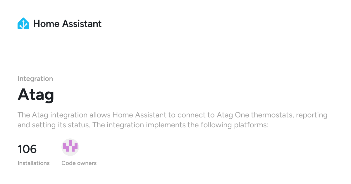 Atag - Home Assistant