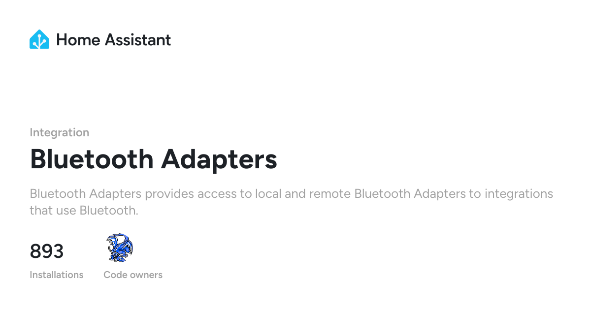 Bluetooth Adapters - Home Assistant