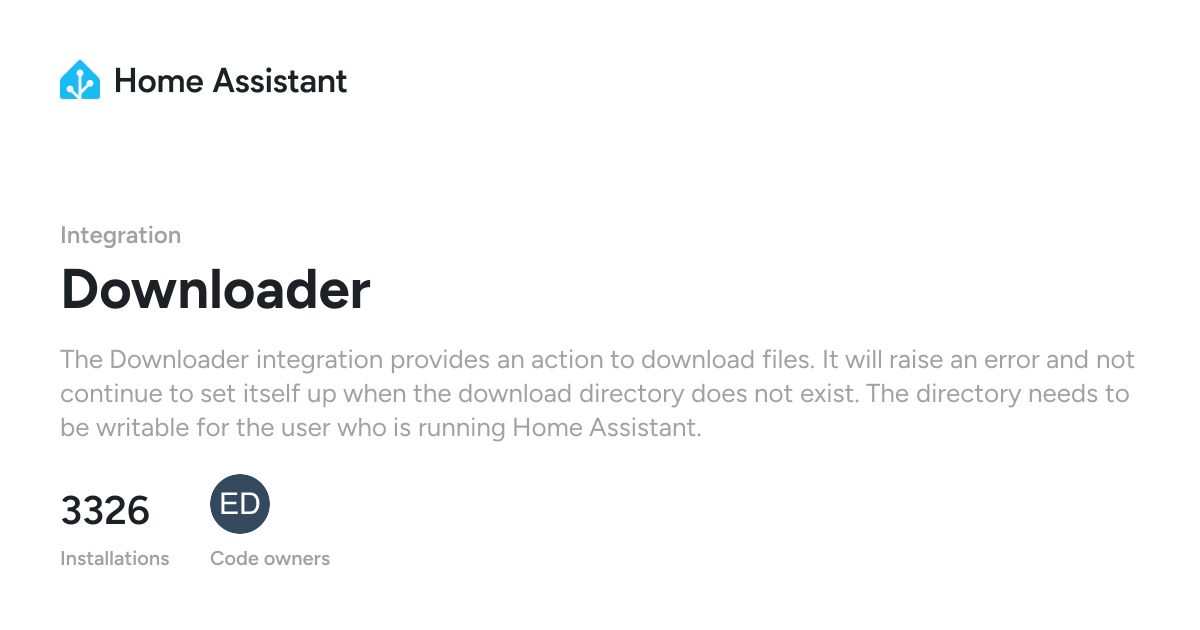 Downloader - Home Assistant