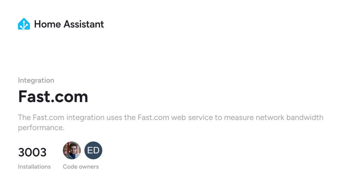 Fast.com - Home Assistant