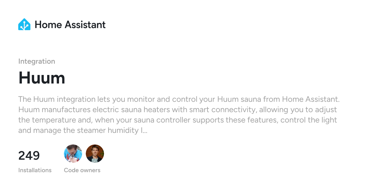 Huum - Home Assistant