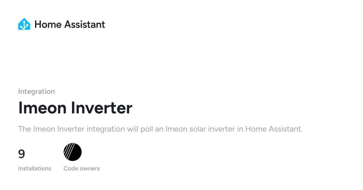 Imeon Inverter - Home Assistant
