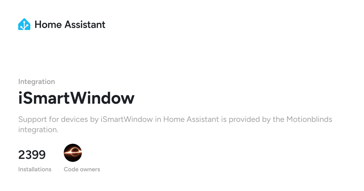 iSmartWindow - Home Assistant