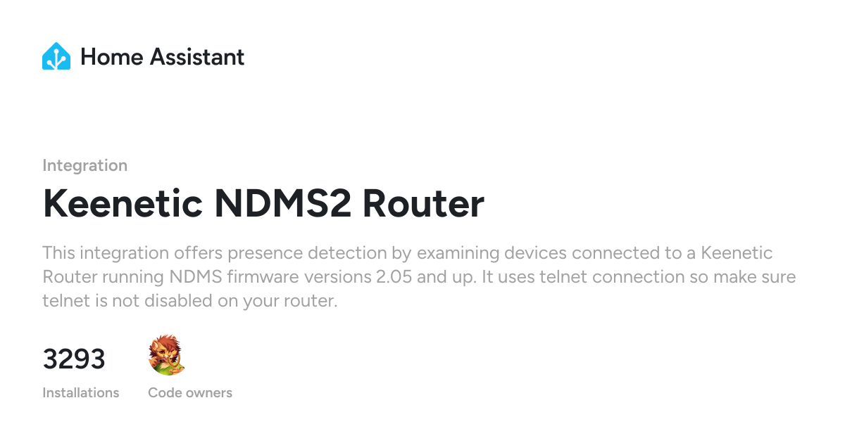 Keenetic NDMS2 Router - Home Assistant