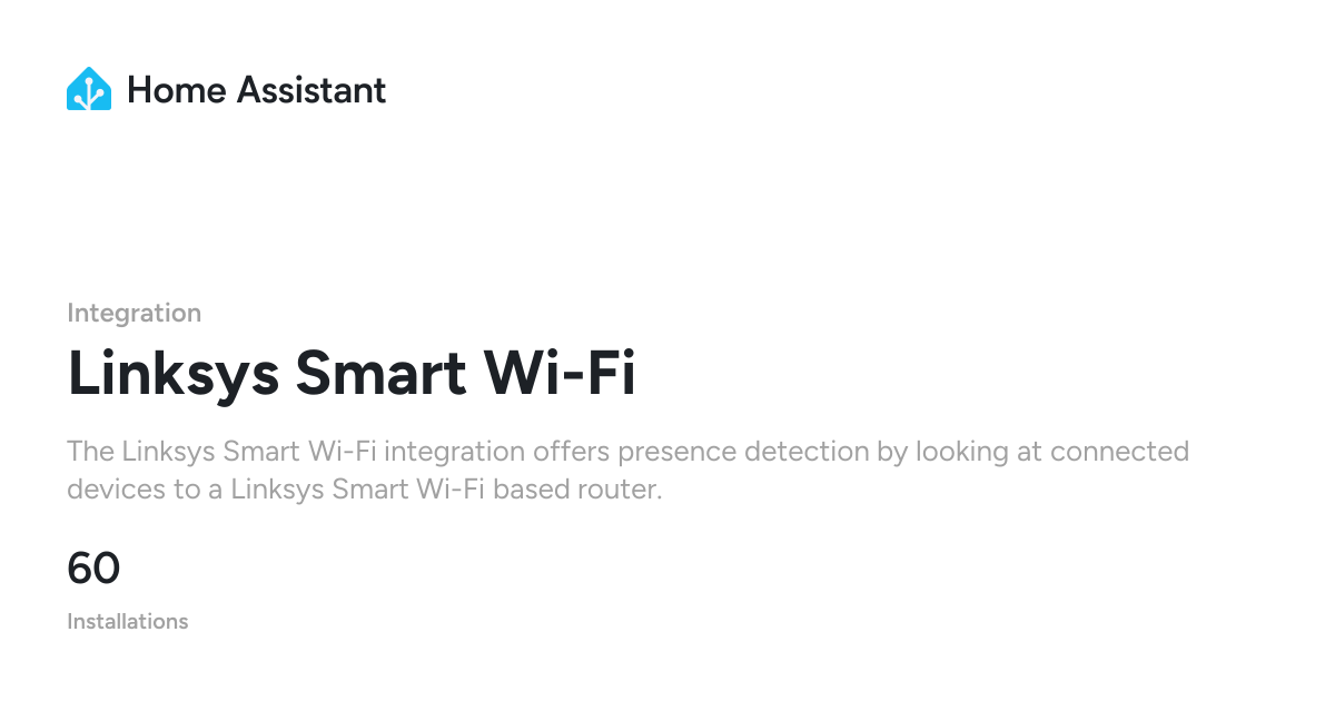 Linksys Smart Wi-Fi - Home Assistant