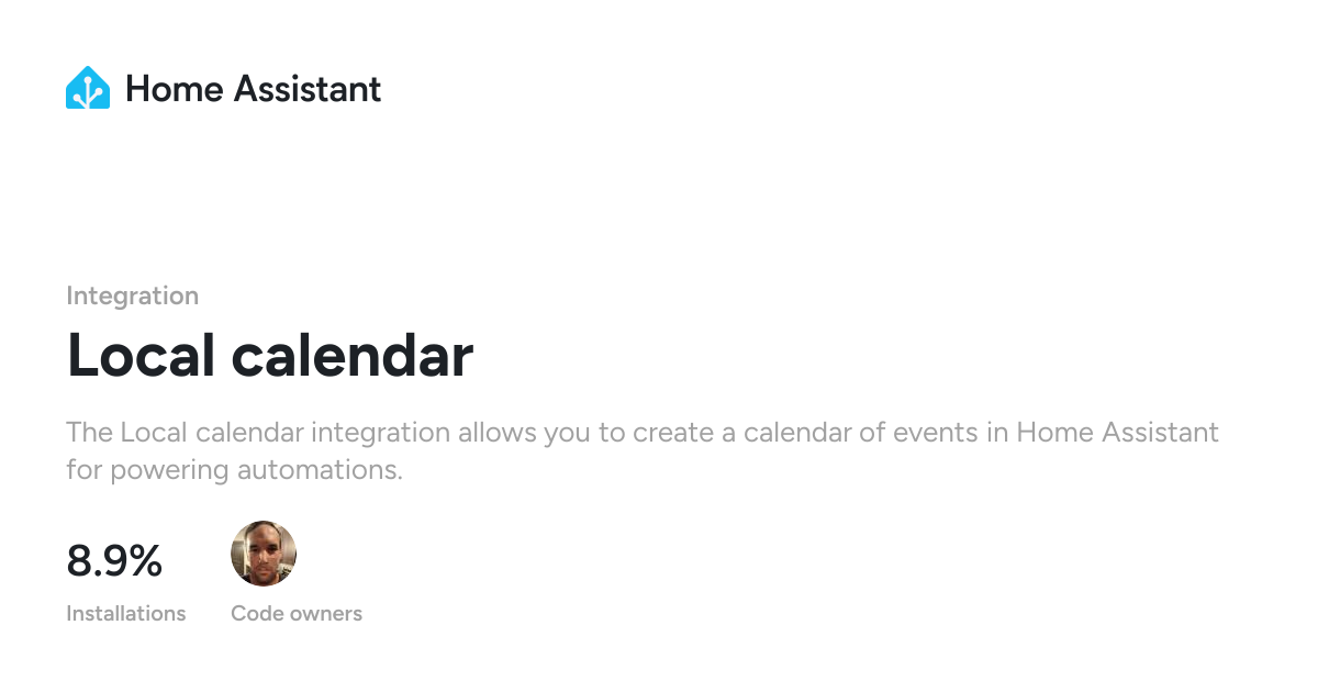 Local calendar - Home Assistant