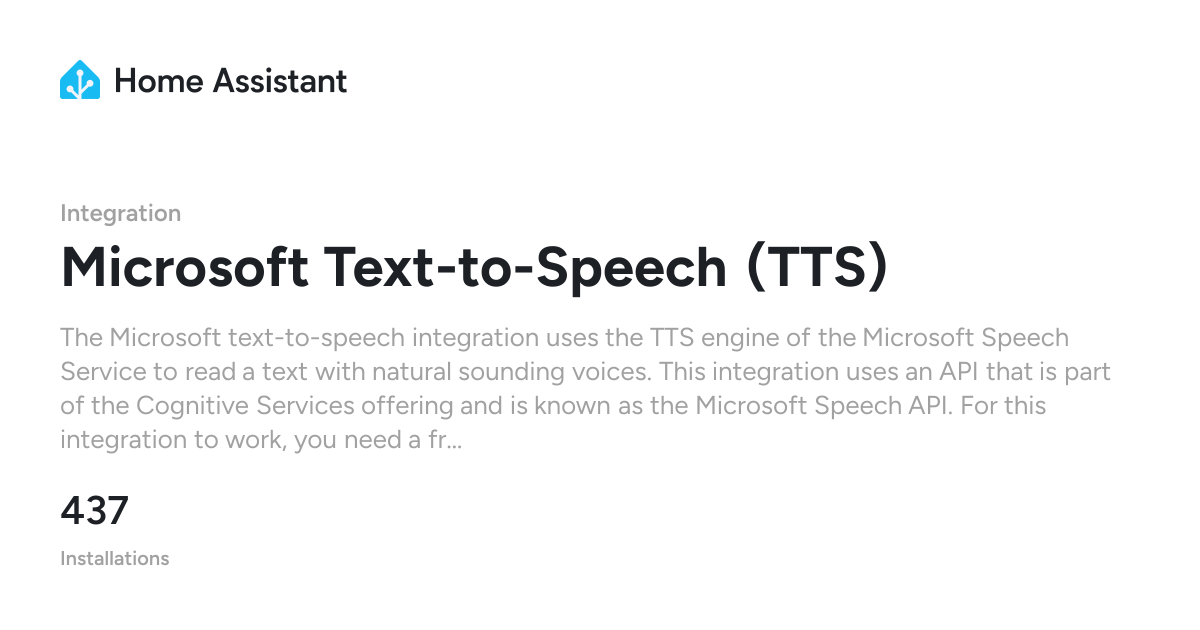 Microsoft Text-to-Speech (TTS) - Home Assistant