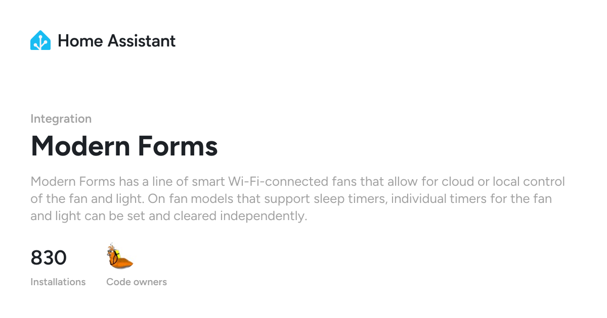 Modern Forms - Home Assistant