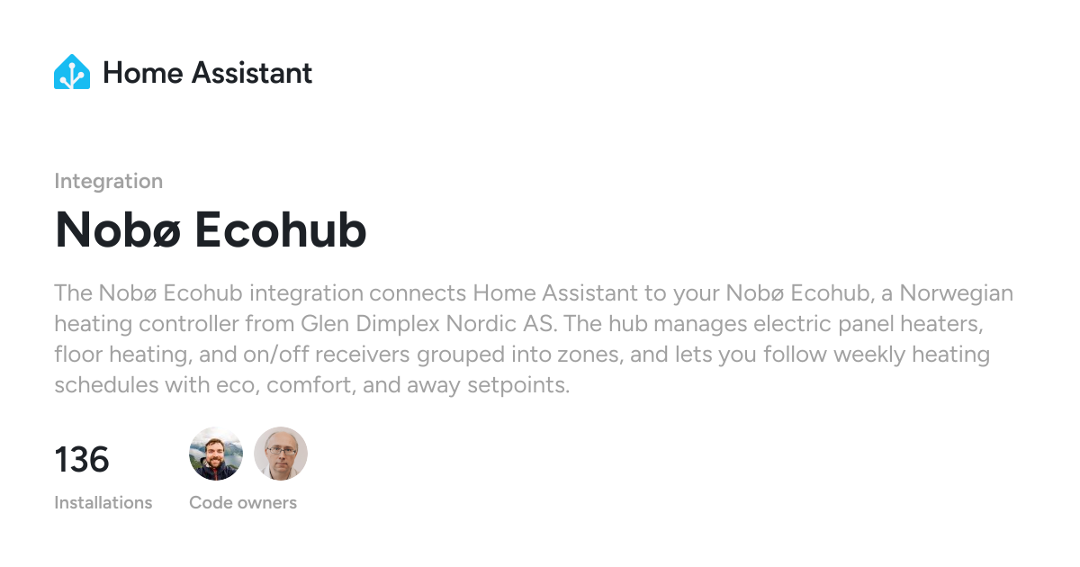 Nobø Ecohub - Home Assistant