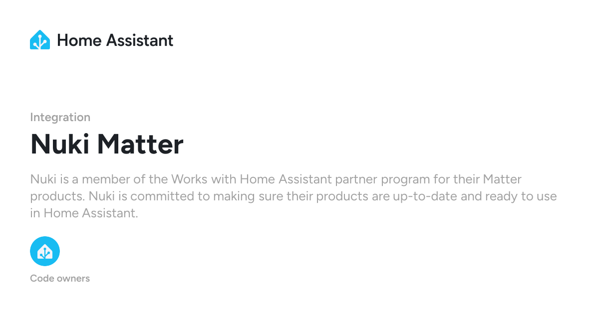 Nuki Matter - Home Assistant