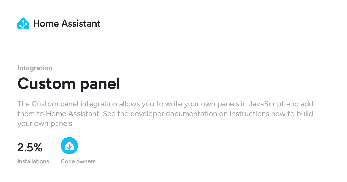 Custom panel - Home Assistant