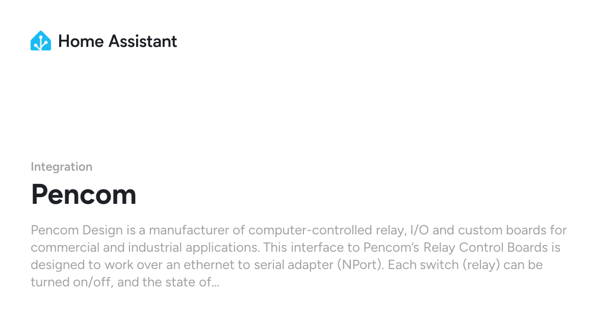 Pencom - Home Assistant