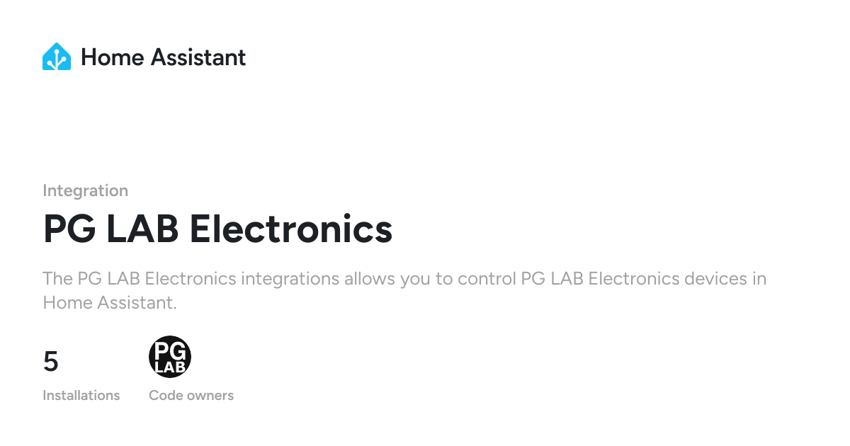 PG LAB Electronics - Home Assistant