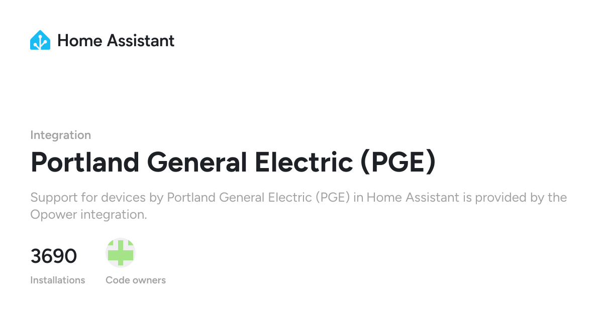 Portland General Electric (PGE) - Home Assistant