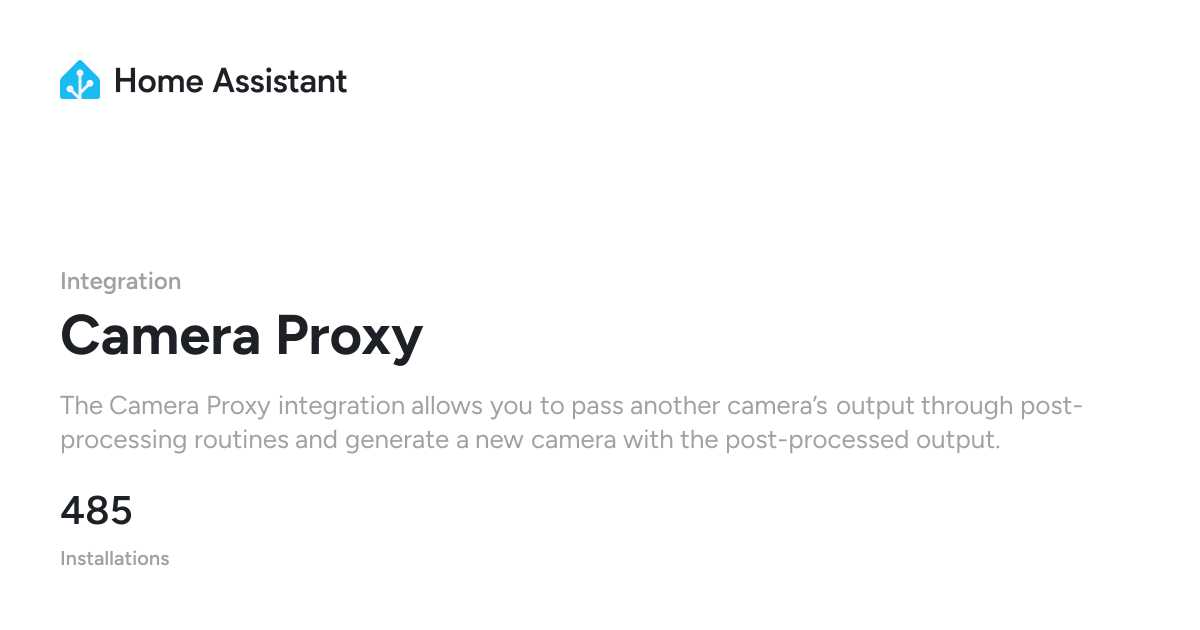 Camera Proxy - Home Assistant