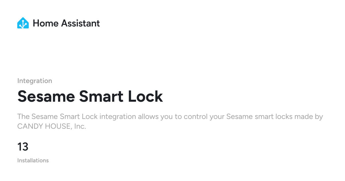 Sesame Smart Lock - Home Assistant