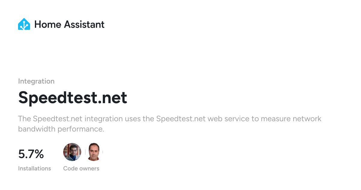 Speedtest.net - Home Assistant