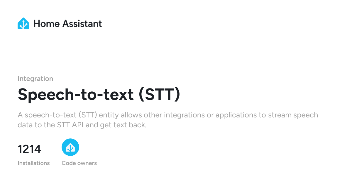 Speech-to-text (STT) - Home Assistant