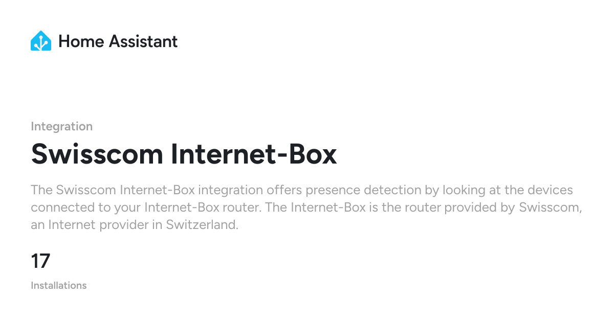 Swisscom Internet-Box - Home Assistant