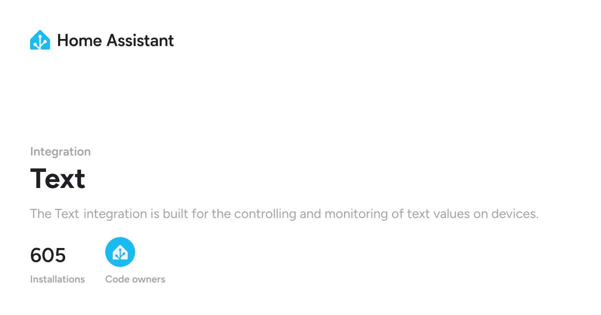 Text - Home Assistant