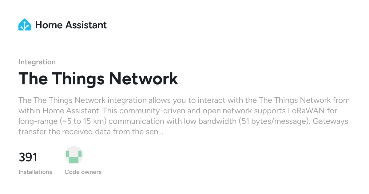 The Things Network - Home Assistant