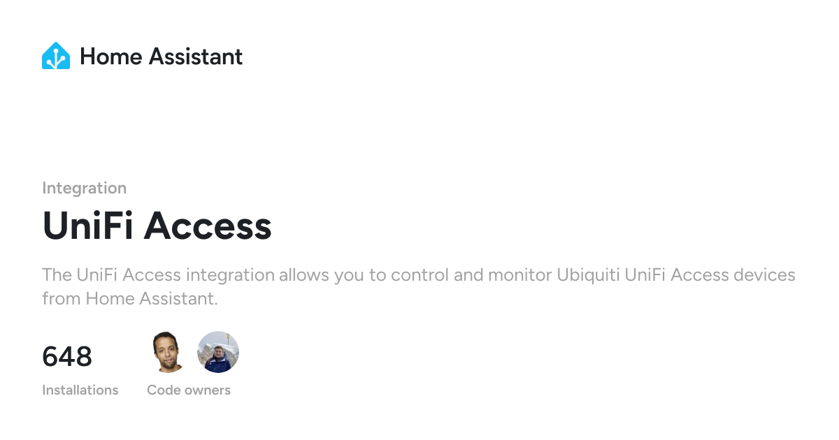 UniFi Access Home Assistant
