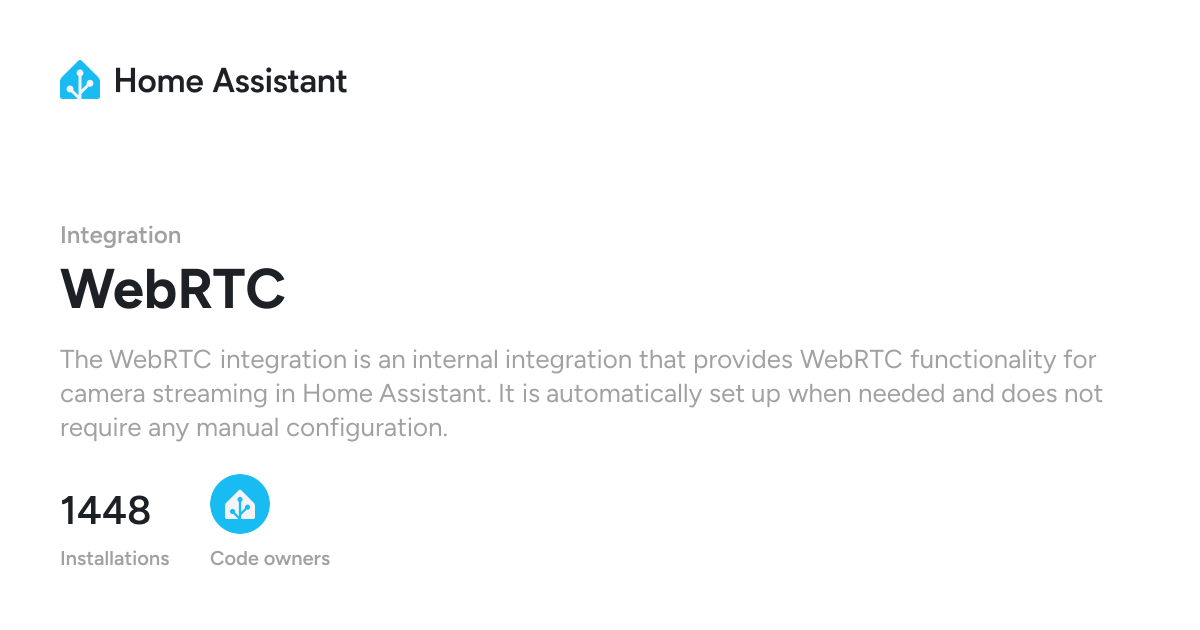 WebRTC - Home Assistant