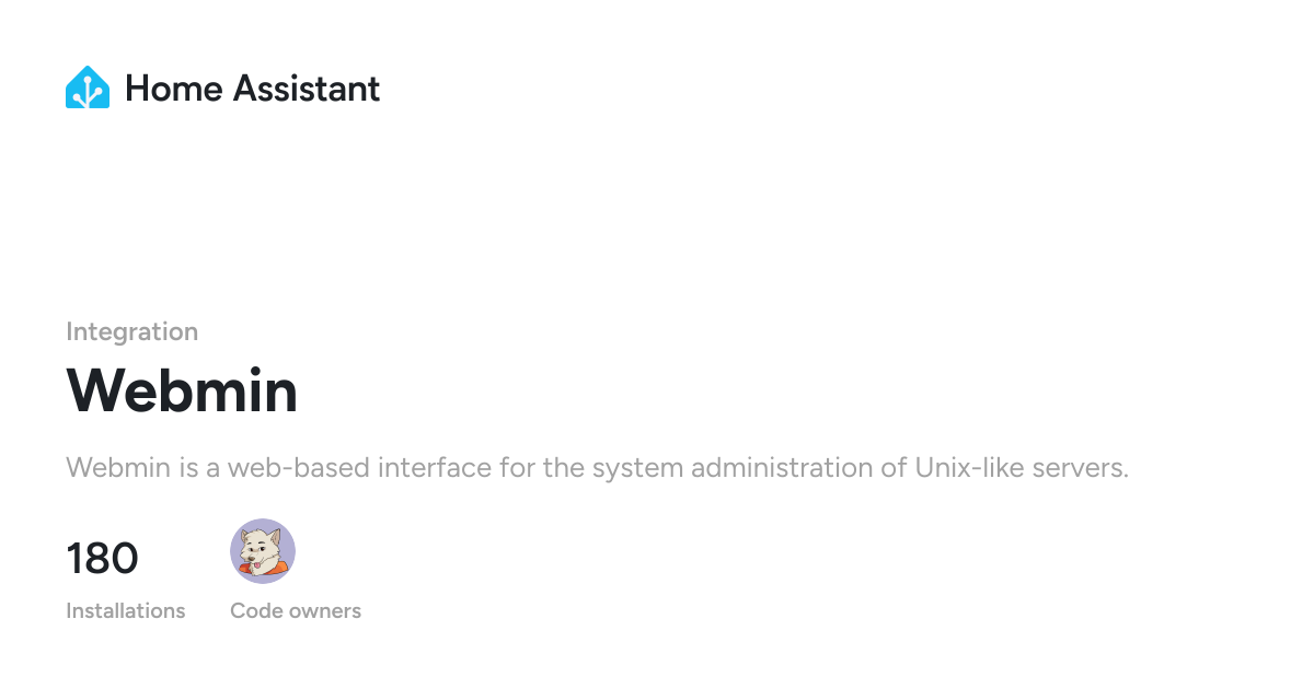 Webmin - Home Assistant