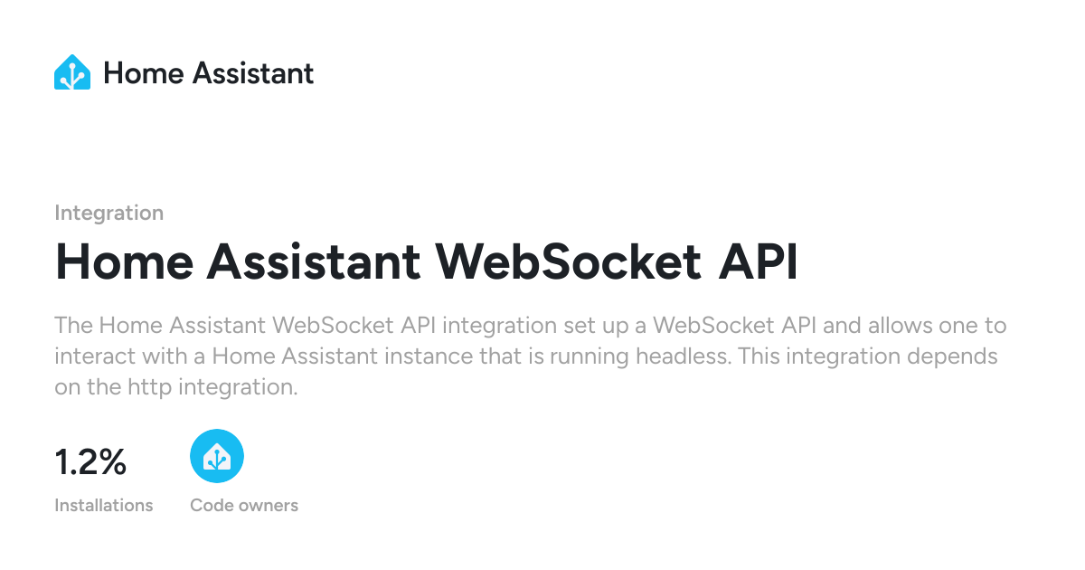 Home Assistant WebSocket API
