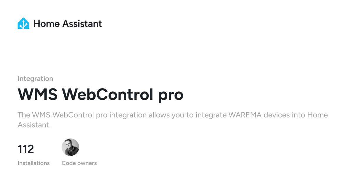 WMS WebControl pro - Home Assistant